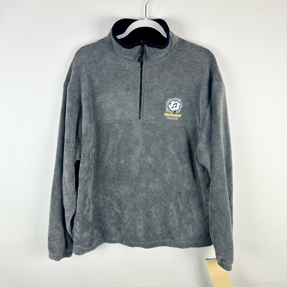 Vintage NWT Dreamworks Records Nashville Fleece Quarter Zip Sweatshirt Large